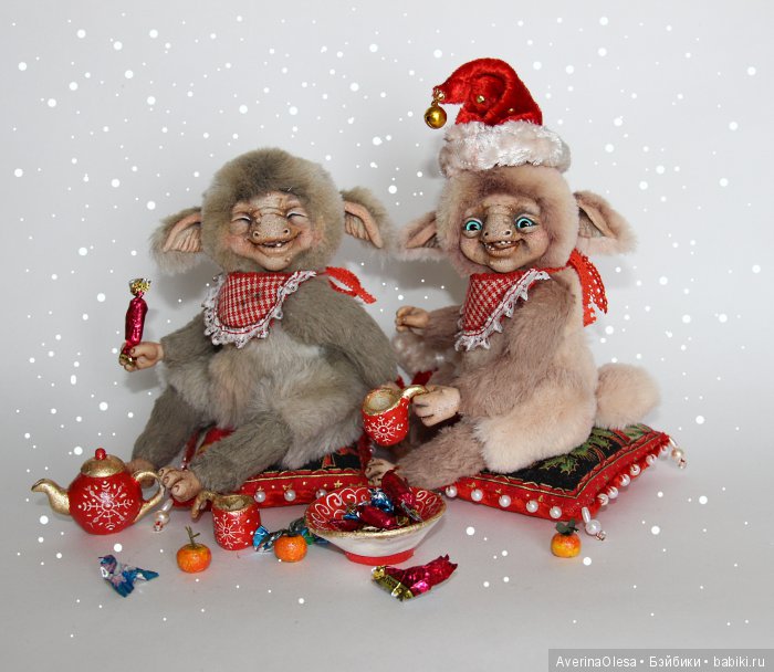 Скоро новый год — Игрушки в смешанной технике (мех и глина): Арт (фото 10)
