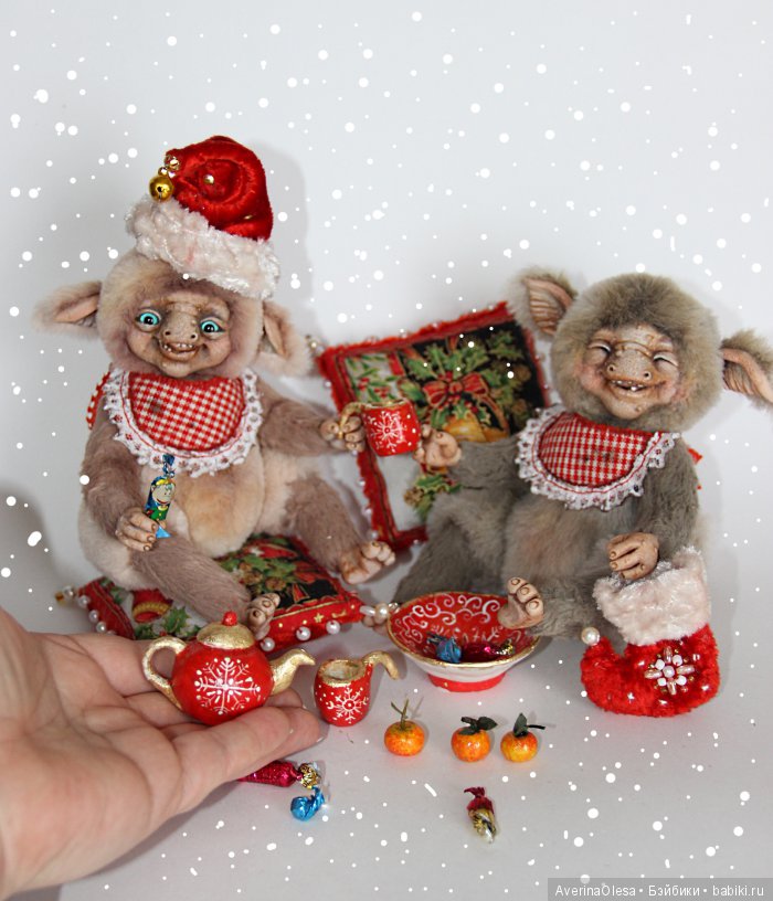Скоро новый год — Игрушки в смешанной технике (мех и глина): Арт