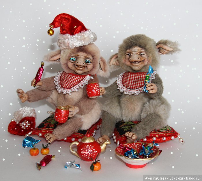 Скоро новый год — Игрушки в смешанной технике (мех и глина): Арт (фото 5)
