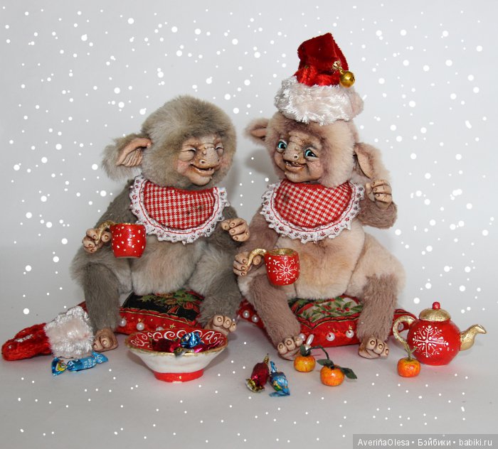 Скоро новый год — Игрушки в смешанной технике (мех и глина): Арт