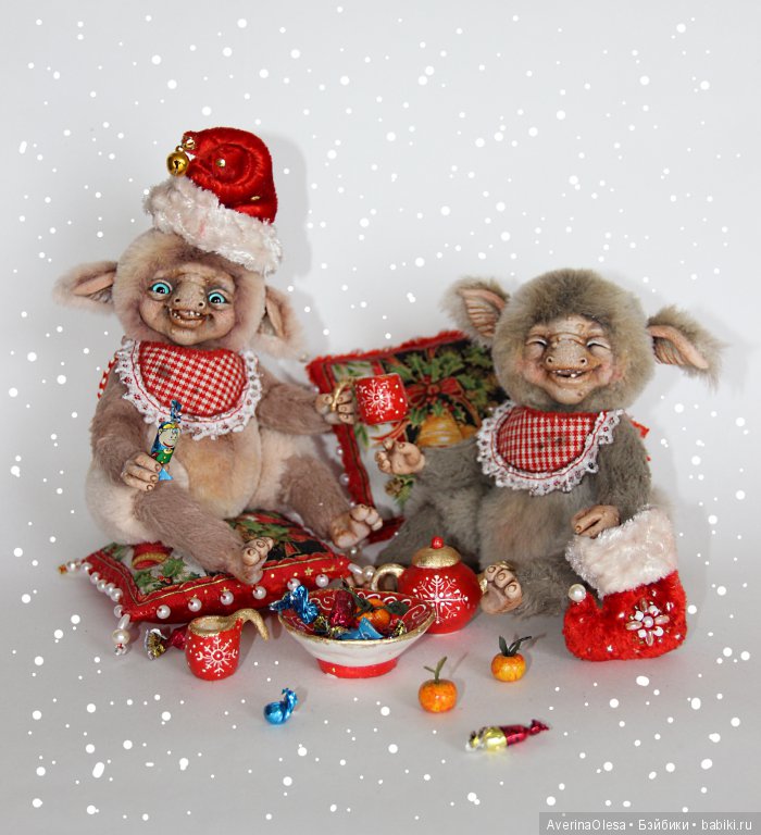 Скоро новый год — Игрушки в смешанной технике (мех и глина): Арт