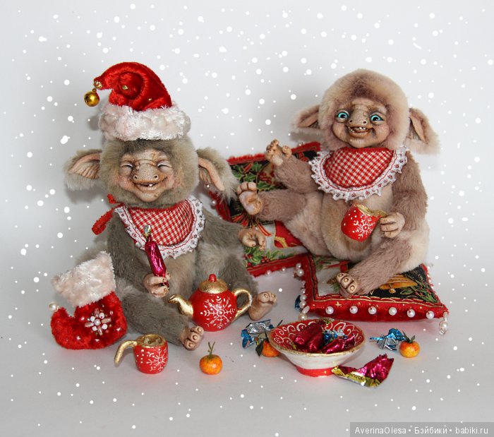 Скоро новый год — Игрушки в смешанной технике (мех и глина): Арт