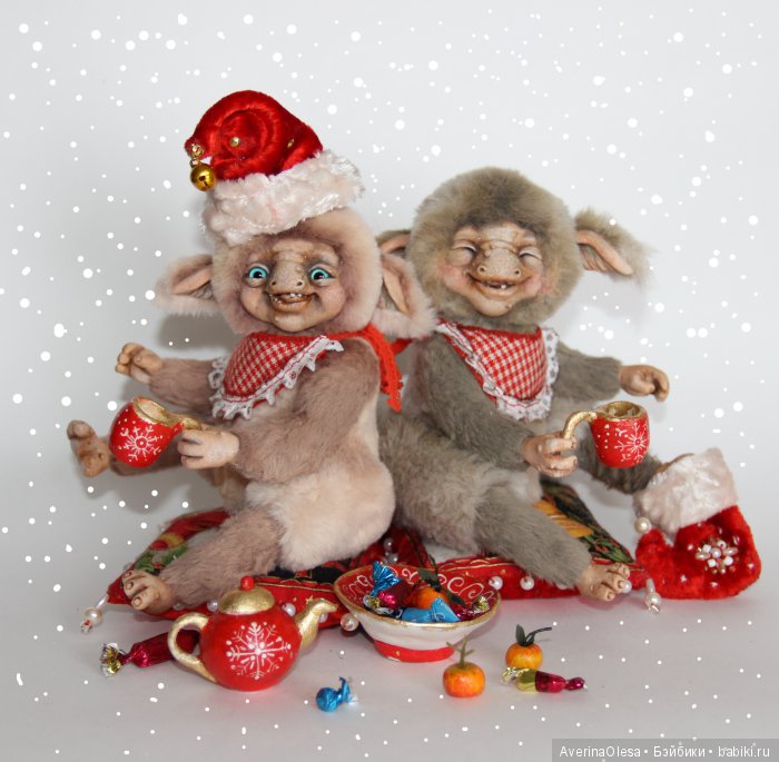 Скоро новый год — Игрушки в смешанной технике (мех и глина): Арт