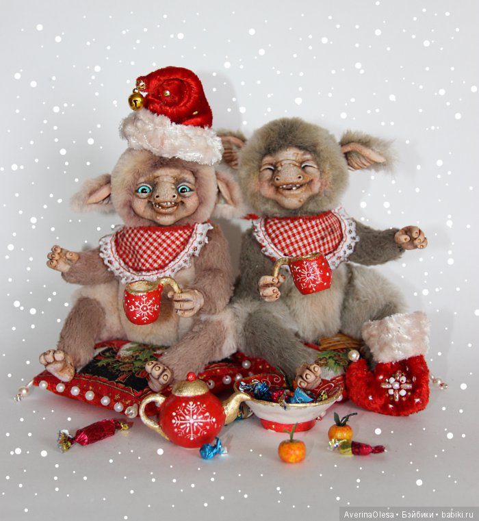 Скоро новый год — Игрушки в смешанной технике (мех и глина): Арт