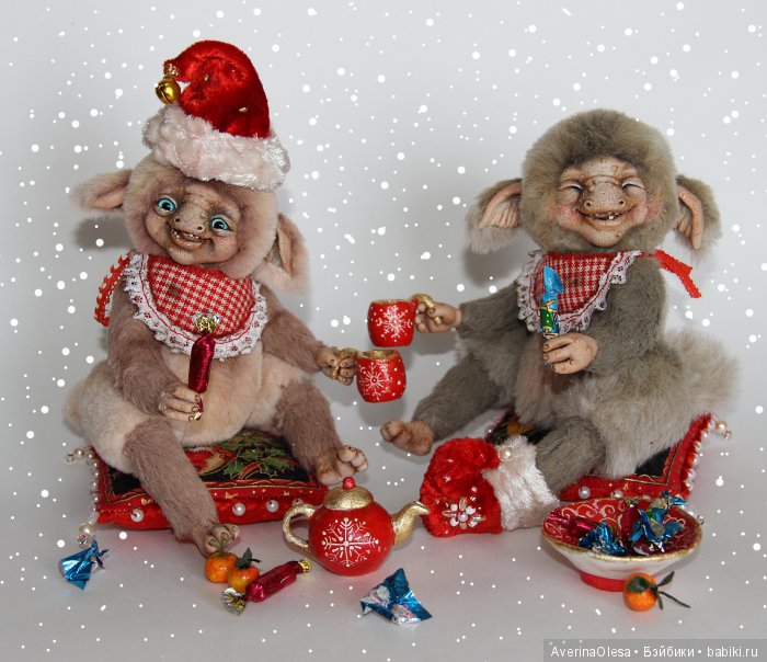 Скоро новый год — Игрушки в смешанной технике (мех и глина): Арт (фото 4)