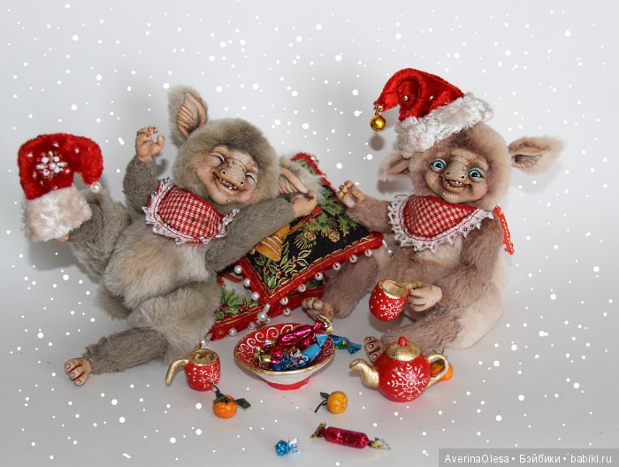 Скоро новый год — Игрушки в смешанной технике (мех и глина): Арт