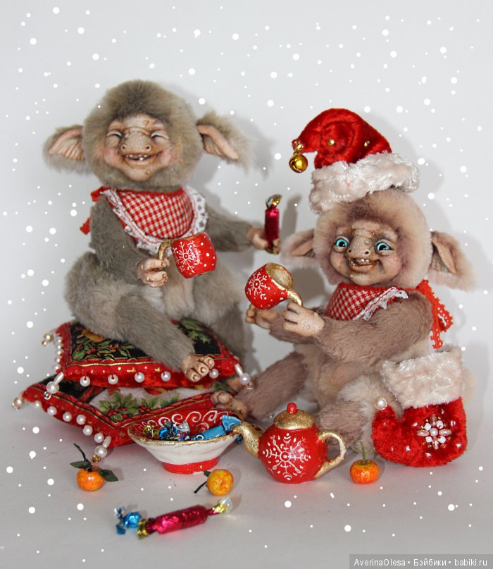 Скоро новый год — Игрушки в смешанной технике (мех и глина): Арт