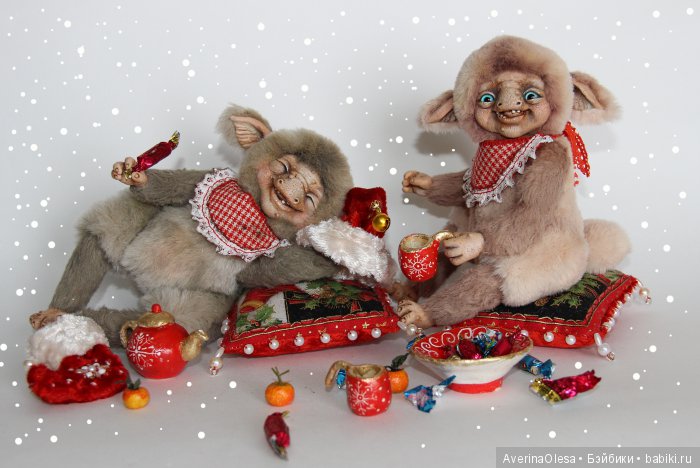 Скоро новый год — Игрушки в смешанной технике (мех и глина): Арт (фото 9)