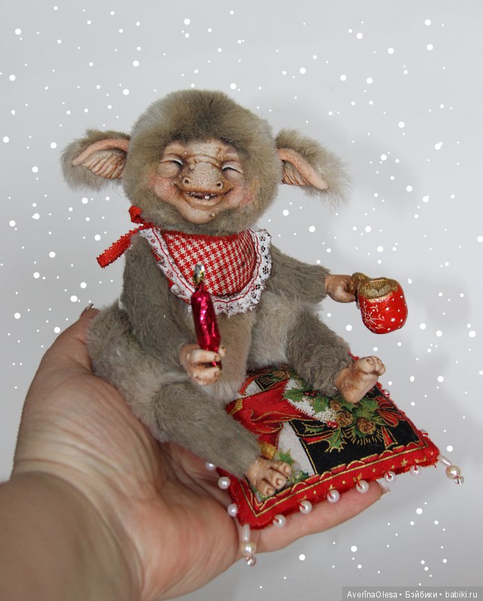 Скоро новый год — Игрушки в смешанной технике (мех и глина): Арт