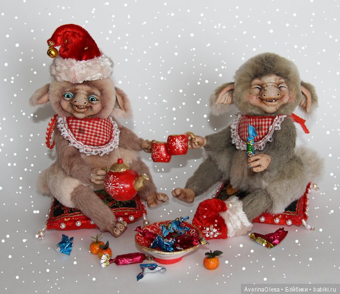 Скоро новый год — Игрушки в смешанной технике (мех и глина): Арт (фото 2)