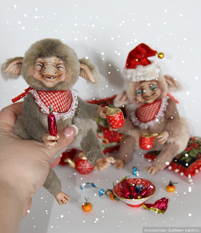 Скоро новый год — Игрушки в смешанной технике (мех и глина): Арт