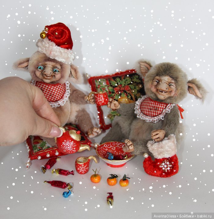 Скоро новый год — Игрушки в смешанной технике (мех и глина): Арт