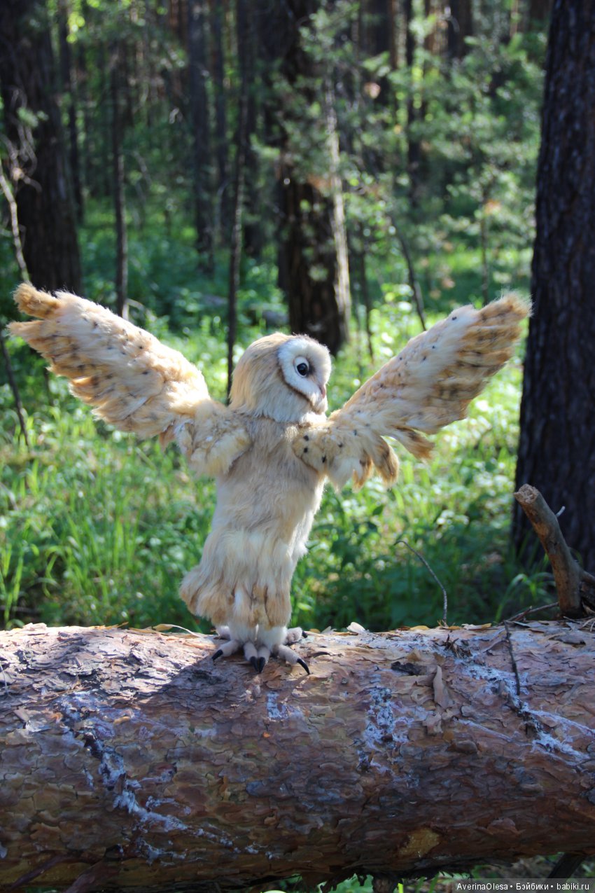 Сипуха — Игрушки в смешанной технике (мех и глина): Арт