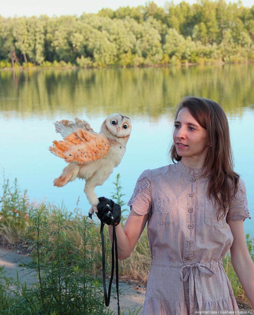 Сипуха — Игрушки в смешанной технике (мех и глина): Арт