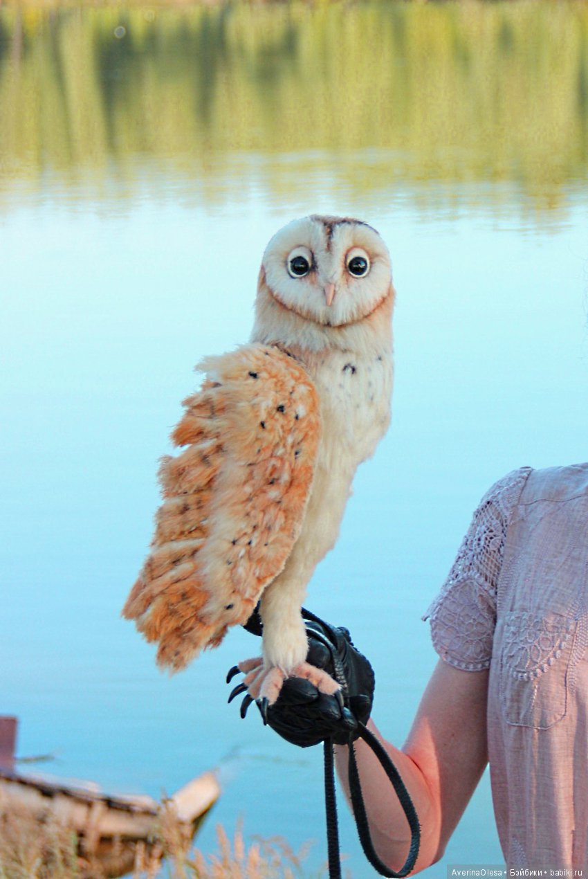 Сипуха — Игрушки в смешанной технике (мех и глина): Арт