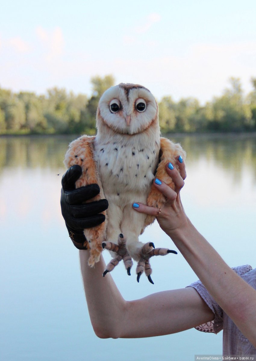 Сипуха — Игрушки в смешанной технике (мех и глина): Арт