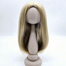 Парик для кукол прямые волосы, обхват волос 27см, цв.блонд пепельный (220) П-44