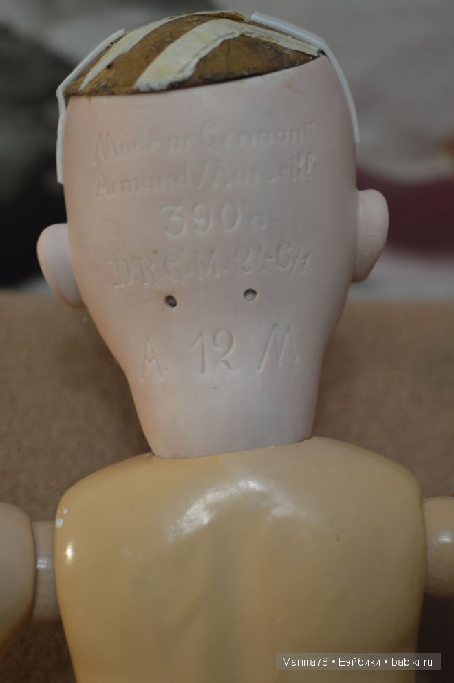 Нинель - антикварная кукла от Armand Marseille, клеймо DRGM 390 n, 246/1, А12М, 76см (фото 2)