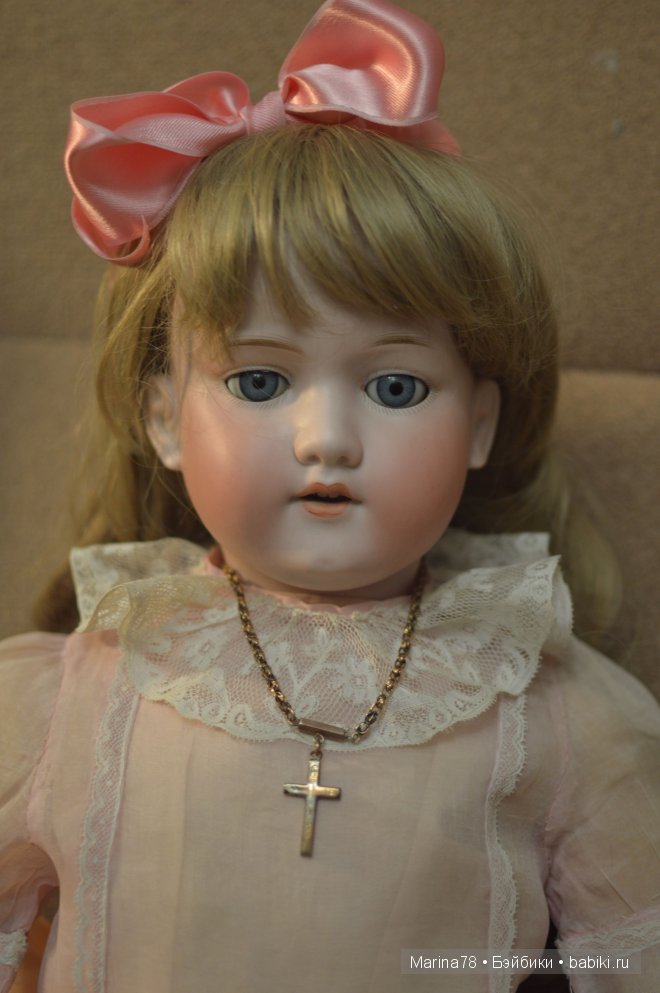 Нинель - антикварная кукла от Armand Marseille, клеймо DRGM 390 n, 246/1, А12М, 76см (фото 6)