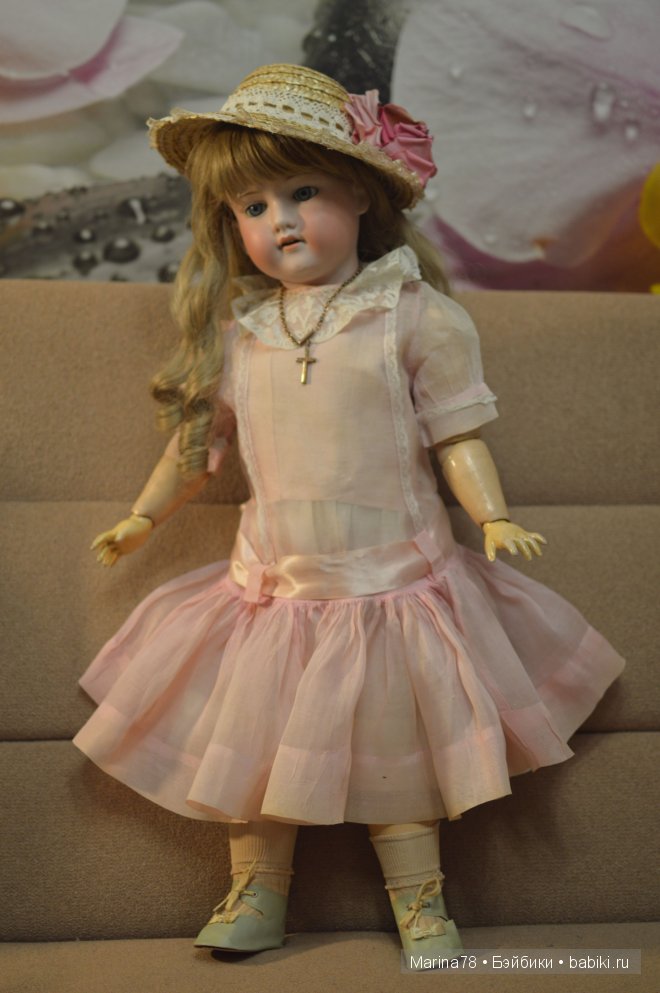 Нинель - антикварная кукла от Armand Marseille, клеймо DRGM 390 n, 246/1, А12М, 76см (фото 8)