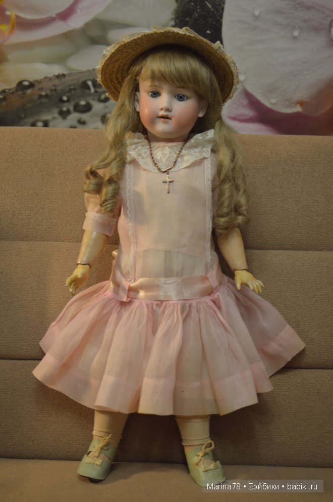 Нинель - антикварная кукла от Armand Marseille, клеймо DRGM 390 n, 246/1, А12М, 76см (фото 7)