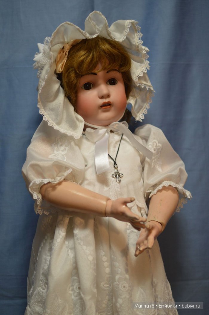 Крестильное платье для антикварной куклы Глашеньки Kestner (фото 10)
