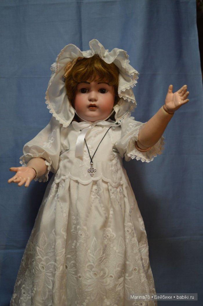 Крестильное платье для антикварной куклы Глашеньки Kestner (фото 9)