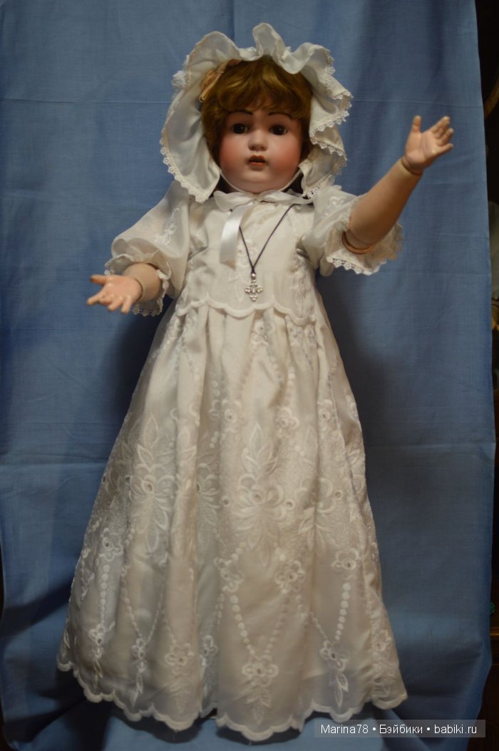 Крестильное платье для антикварной куклы Глашеньки Kestner (фото 5)