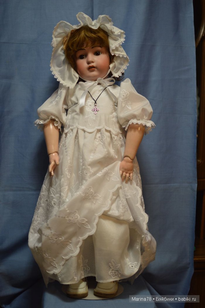 Крестильное платье для антикварной куклы Глашеньки Kestner (фото 7)