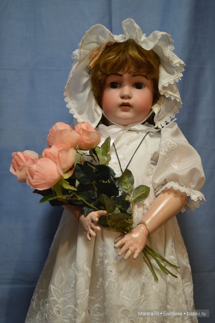 Крестильное платье для антикварной куклы Глашеньки Kestner (фото 8)