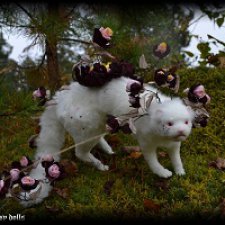 Зачарованный хорек, мягкая подвижная скульптура, авторская работа