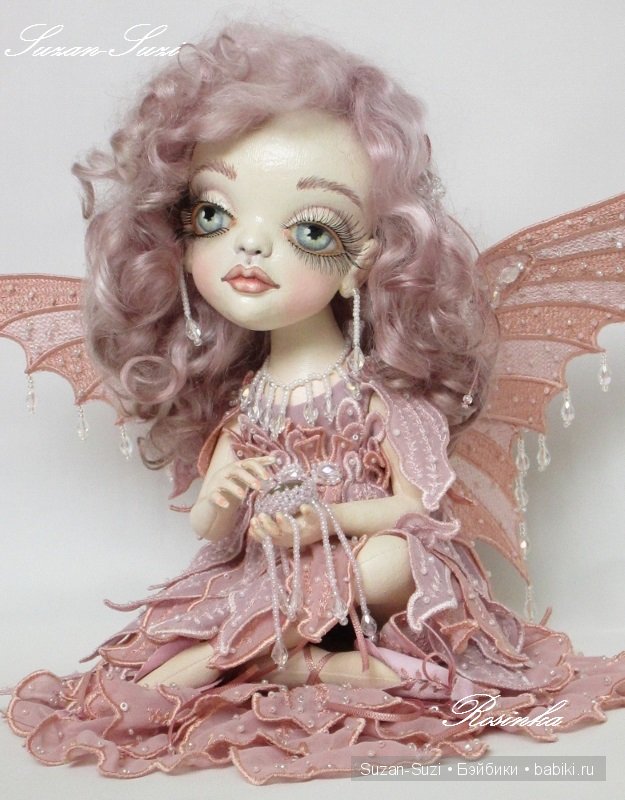 Утренняя фея Росинка на цветке. Кукла из ткани (фото 4)