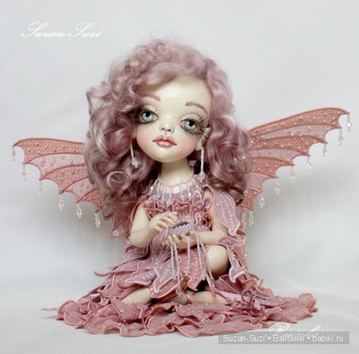 Утренняя фея Росинка на цветке. Кукла из ткани (фото 5)