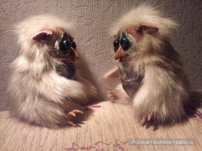 Совята пузатики — Игрушки в смешанной технике (мех и глина): Арт (фото 7)