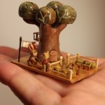 Винни Пух идет в гости к кролику. Кукольная миниатюра