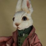 Белый Кролик, авторская игрушка ручной работы