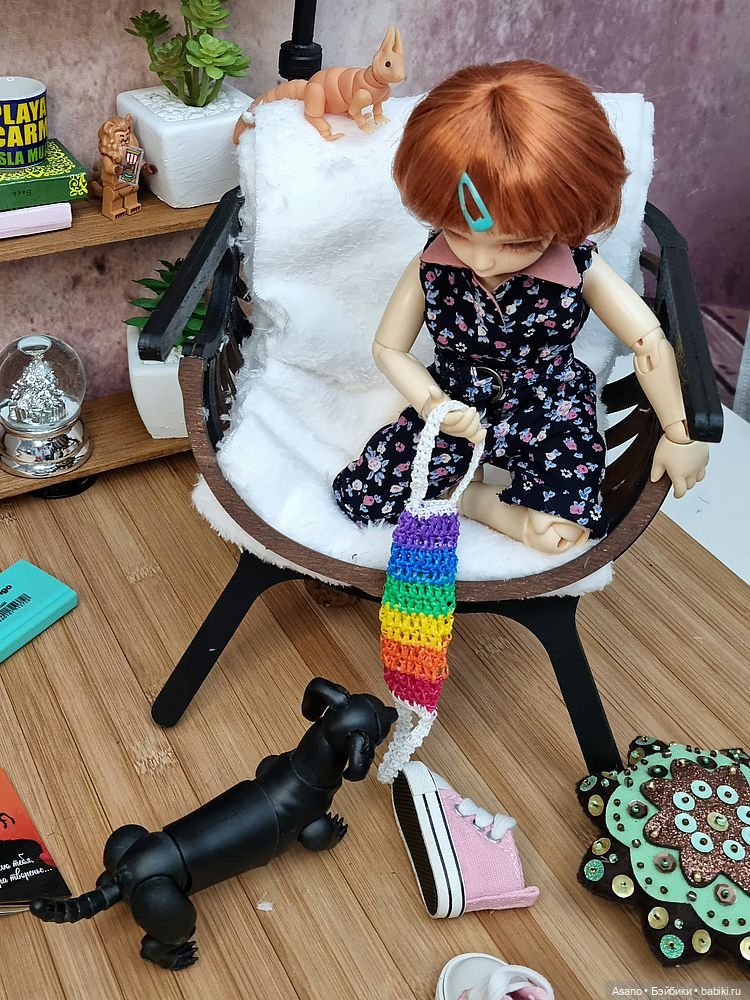 Сонечка, такса Анатолий и белка. Погоня за мочалкой (фото 9)