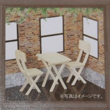 Сборный дачный набор (столик и стулья) Wood Craft для кукол 1/12