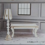 Сборный набор для гостиной (столик и торшер) Wood Craft для кукол 1/12