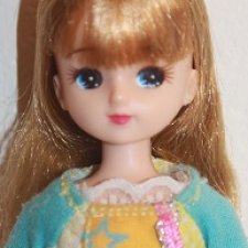 Ранняя голубоглазая Licca-chan 4 поколения компании Такара с длинными светлыми волосами