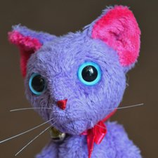 Лавандовый котик, игрушка  ручной работы