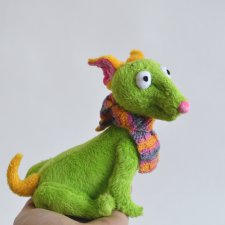 Собак, цвета зелёного яблочка и какаовый котик в жилете - авторские игрушки ручной работы