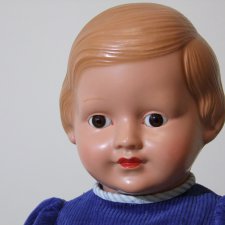 Антикварная немецкая бюстиковая кукла из целлулоида от Cellba 1926-1930 г