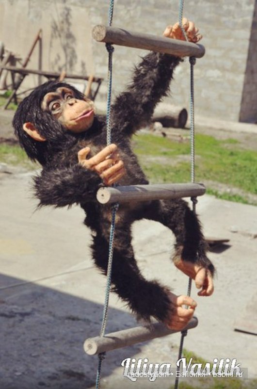 Шимпанзе. Авторские игрушки Лилии Василик (фото 3)
