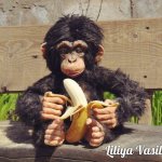 Шимпанзе. Авторские игрушки Лилии Василик