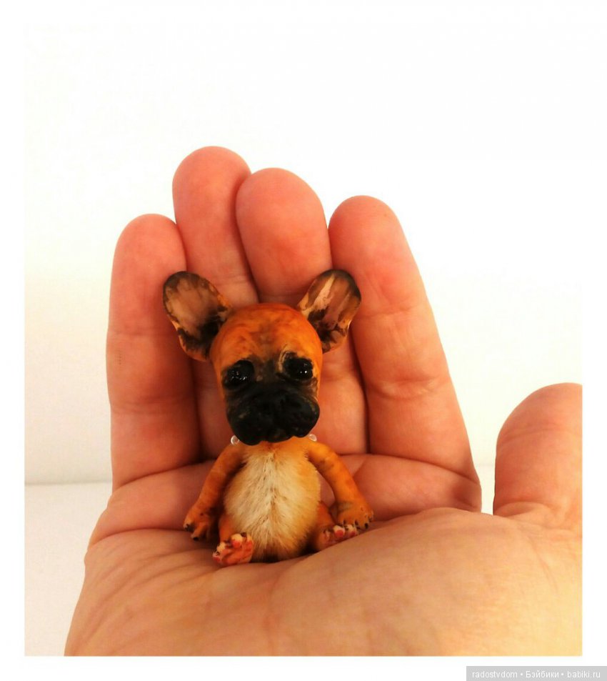 Маааленький щеночек французского бульдога - игрушки Лилии Василик (фото 3)