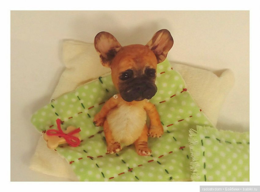 Маааленький щеночек французского бульдога - игрушки Лилии Василик (фото 2)