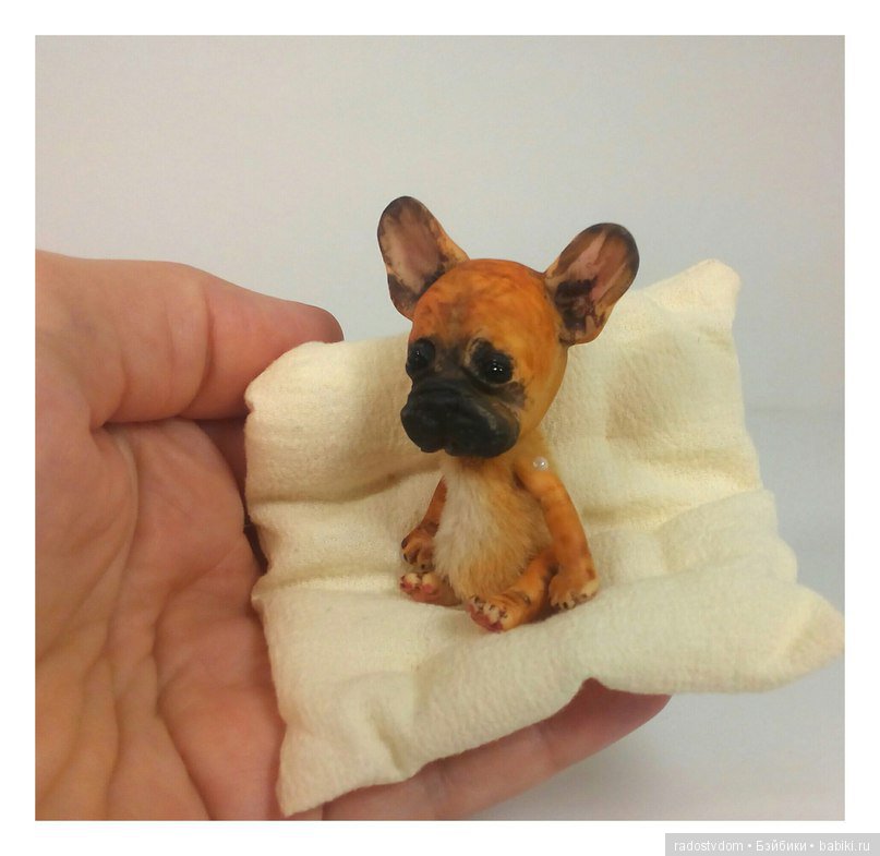 Маааленький щеночек французского бульдога - игрушки Лилии Василик (фото 6)