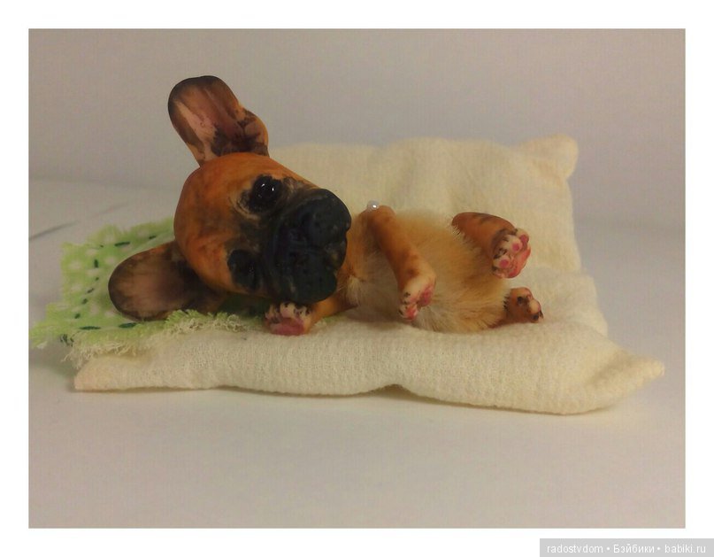 Маааленький щеночек французского бульдога - игрушки Лилии Василик (фото 8)