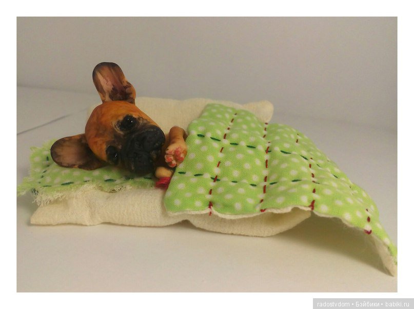Маааленький щеночек французского бульдога - игрушки Лилии Василик (фото 4)